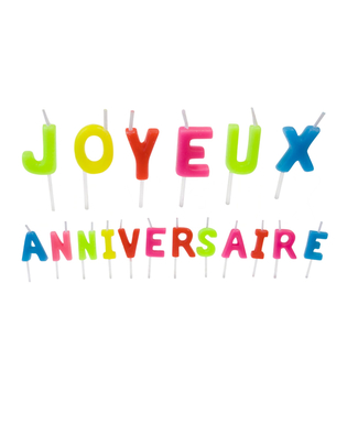  Bougies Joyeux anniversaire multicolores 4,5 cm, fig. 1 