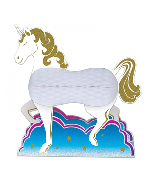  Centre de table en papier licorne blanche 25 cm, fig. 1 