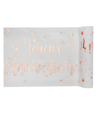  Chemin de table coton anniversaire rose gold 3m x 28 cm, fig. 1 