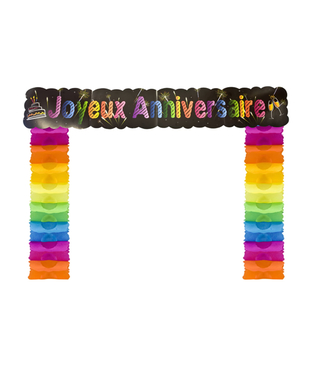  Décoration de porte Joyeux anniversaire chic 114 x 18,7 x 250 cm, fig. 1 