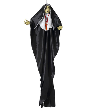  Horror-Nonne Halloween-Deko mit Leuchtfunktion schwarz-weiss 137 cm, fig. 1 