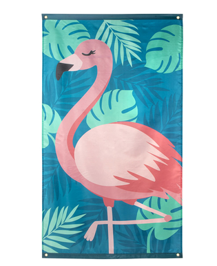  Tropische Flamingo-Flagge Sommerparty blau-rosa 150 x 90 cm, fig. 1 