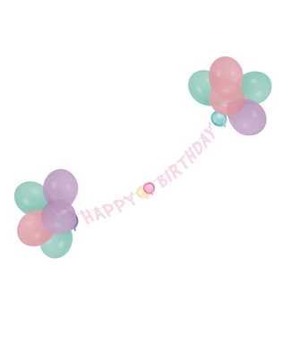  Happy Birthday Girlande mit Luftballon Raumdeko rosa 1,5m, fig. 1 