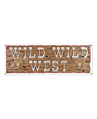  Bannière en plastique Wild Wild West 1,5 m x 53,3 cm, fig. 1 