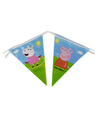  Guirlande en plastique fanions Peppa Pig ™ 270 cm, fig. 1 