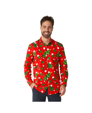  Gemustertes rotes Weihnachtshemd von Suitmeister™ für Erwachsene, fig. 1 