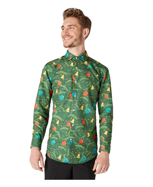  Gemustertes grünes Weihnachtshemd von Suitmeister™ für Erwachsene, fig. 1 