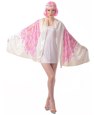  Déguisement Ailes d'ange poncho rose femme, fig. 1 