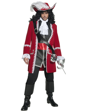  Déguisement capitaine pirate rouge luxe homme, fig. 1 