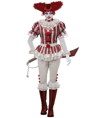  Déguisement clown psycho rayé luxe femme, fig. 1 