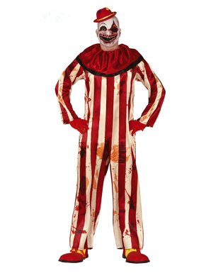  Grusel-Clownkostüm für Herren Halloween-Verkleidungen rot-beige, fig. 1 