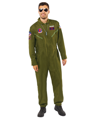  Top Gun™-Kostüm Kampfflieger für Erwachsene dunkelgrün, fig. 1 