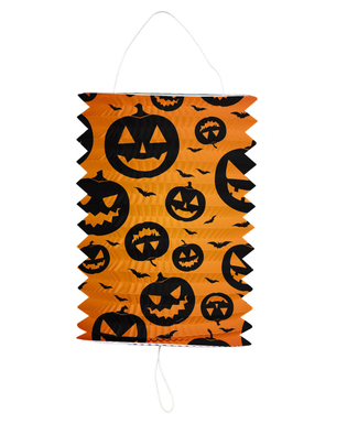  Schaurige Kürbis-Laterne für Halloween orange-schwarz 16 x 22 cm, fig. 1 