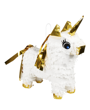  Mini piñata licorne blanc et or 21 x 17 cm, fig. 1 