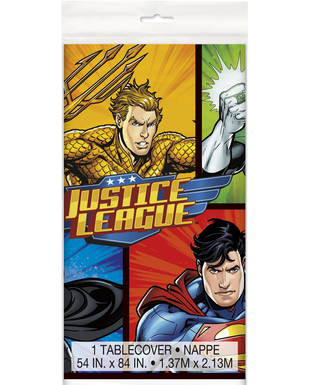  Nappe plastique Justice League ™ 137 x 213 cm, fig. 1 