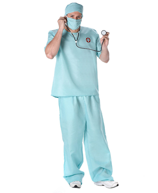  Déguisement et accessoires docteur chirurgien homme bleu, fig. 1 