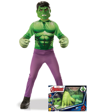  Coffret classique Hulk™ avec gants géants garçon, fig. 1 