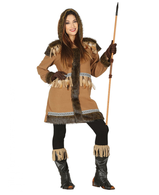  Eskimo-Kostüm für Damen Inuit-Verkleidung für Karneval braun, fig. 1 