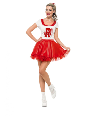  Grease™-Damenkostüm Cheerleaderin Sandy Faschings-Verkleidung rot-weiss, fig. 1 