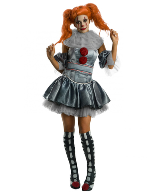  Offizielles Pennywise™-Kostüm für Damen Es™-Halloween-Kostüm grau-rot, fig. 1 