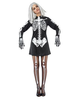  Gruseliges Skelettkostüm für Damen Halloween schwarz-weiss, fig. 1 