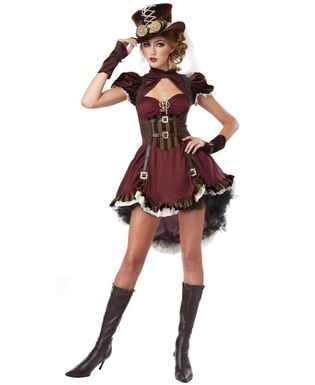  Déguisement steampunk bordeaux luxe femme, fig. 1 