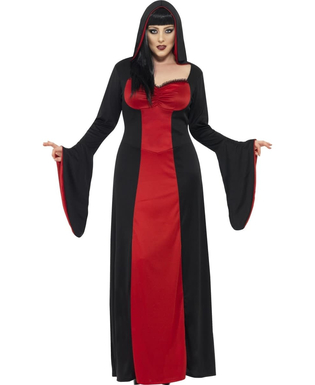  Halloween Plus Size Vampir Kostüm für Damen rot-schwarz, fig. 1 