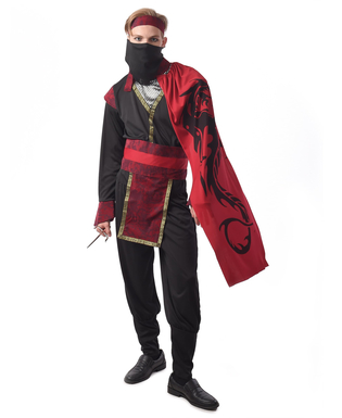  Déguisement ninja dragon rouge homme, fig. 1 