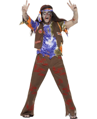  Déguisement zombie hippie homme Halloween, fig. 1 