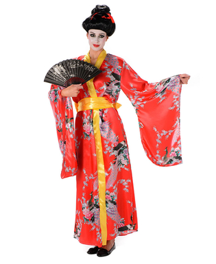  Geisha-Kostüm rot für Damen, fig. 1 