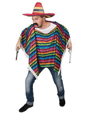  Mexikanischer Poncho mit bunten Streifen, fig. 1 