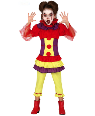  Déguisement clown maléfique multicolore fille, fig. 1 