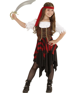  Déguisement pirate corset marron et noir fille, fig. 1 