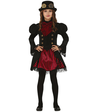  Steampunk Mädchenkostüm Kinderkostüm Schwarz Rot, fig. 1 