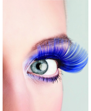  Lange blaue falsche Wimpern für Erwachsene, fig. 1 