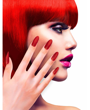  Faux ongles adhésifs rouge pailletés adulte, fig. 1 