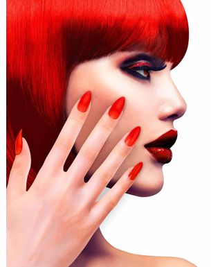  Faux ongles rouges adhésifs adulte, fig. 1 