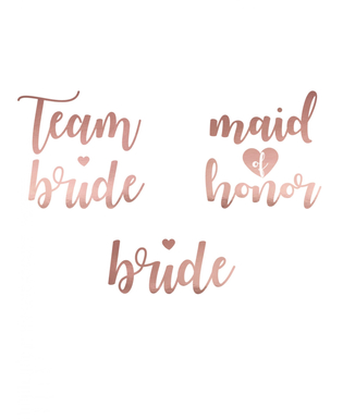  13 temporäre Tattoos „Team Bride“ in Roségold, fig. 2 