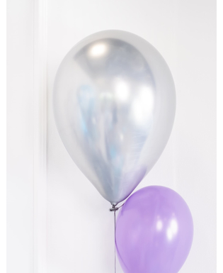  Schimmernde Latex-Ballons 6 Stück Raumdekoration silberfarben 28 cm, fig. 2 