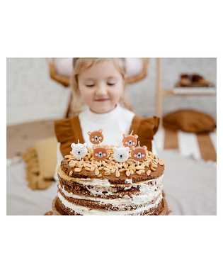  6 Bougies d'anniversaire petits ours bruns et blancs 3 cm, fig. 2 