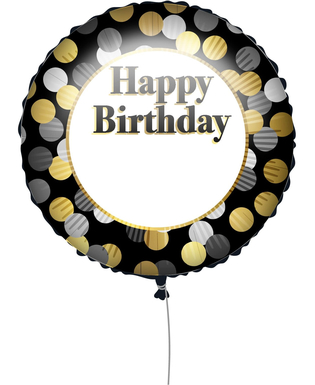  Anpassbarer Happy Birthday-Ballon Schwarz und Gold 43 cm, fig. 2 