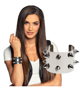  Nieten-Armband Schmuck für Punk-Kostüm silberfarben, fig. 2 