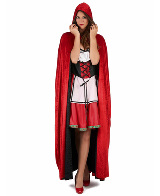  Cape vampire velours rouge et noire réversible luxe adulte, fig. 2 