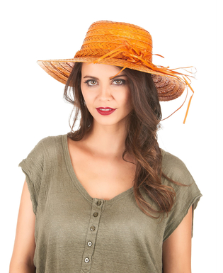  Chapeau de paille vintage orange femme, fig. 2 