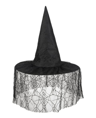  Chapeau sorcière noir avec voile araignée femme Halloween, fig. 2 