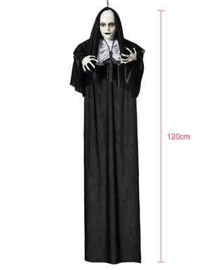  Schaurige Nonnen-Deko mit Leuchtfunktion Halloween schwarz-weiss 120 cm, fig. 2 