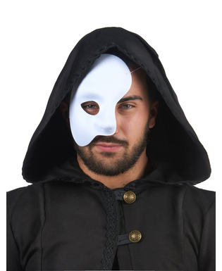  Demi-masque blanc en plastique adulte, fig. 1 