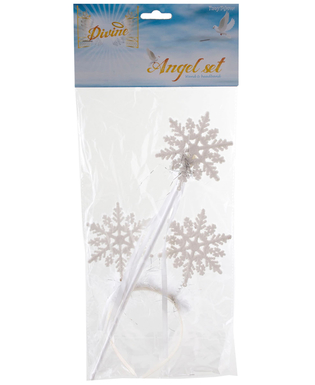  Kostüm-Set Schnee-Engel Accessoire für Weihnachten 2-teilig weiss, fig. 2 