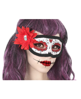  Loup fleur rouge dia de los muertos adulte, fig. 1 