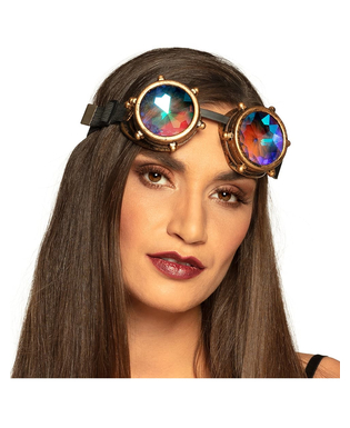  Prisma Steampunk-Brille Accessoire für Fasching braun-bunt, fig. 2 